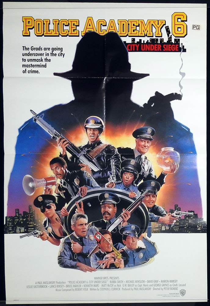 POLICE ACADEMY 6 Original One sheet Movie poster Bubba Smith Michael Winslow