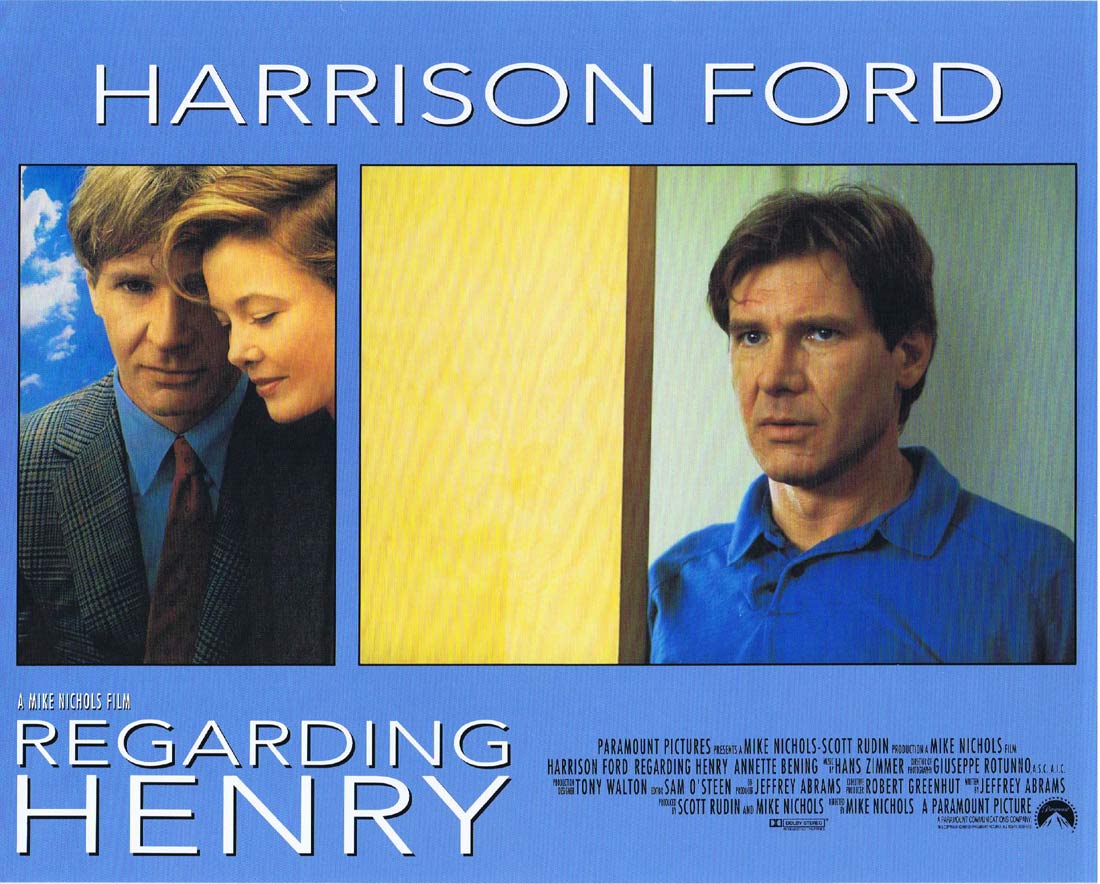 REGARDING HENRY Original Lobby Card 2 Harrison Ford Annette Bening