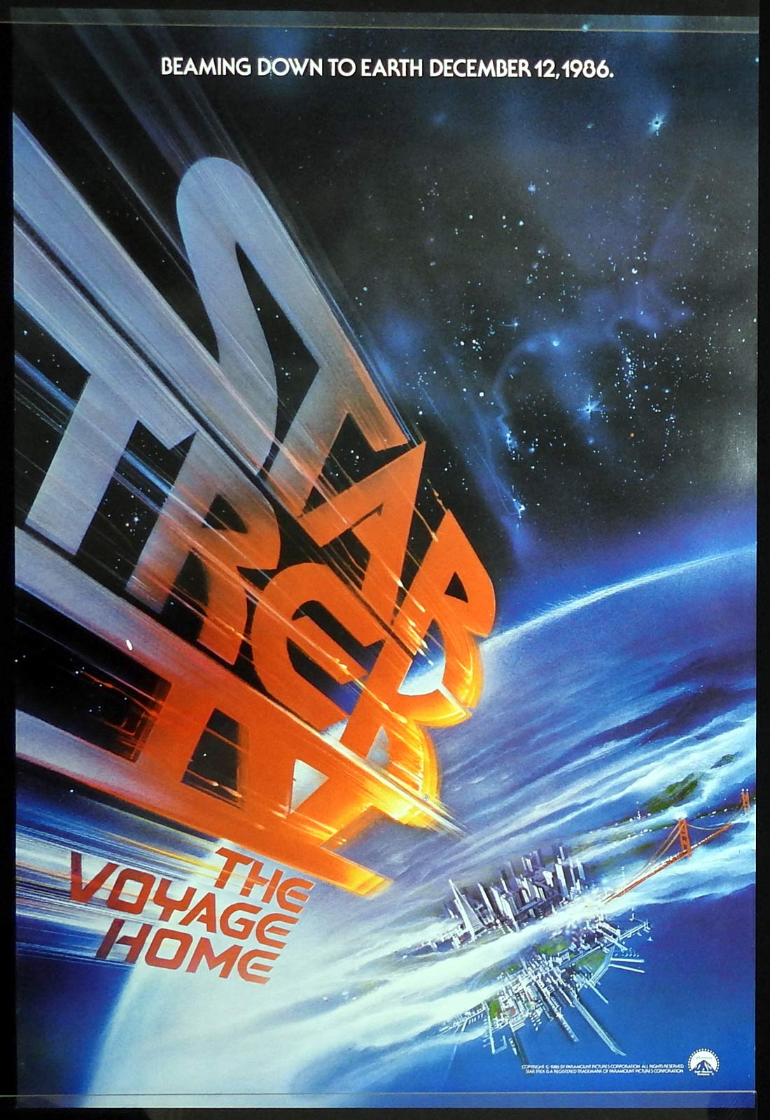 STAR TREK IV THE VOYAGE HOME Original DS ADV One sheet Movie poster William Shatner Leonard Nimoy