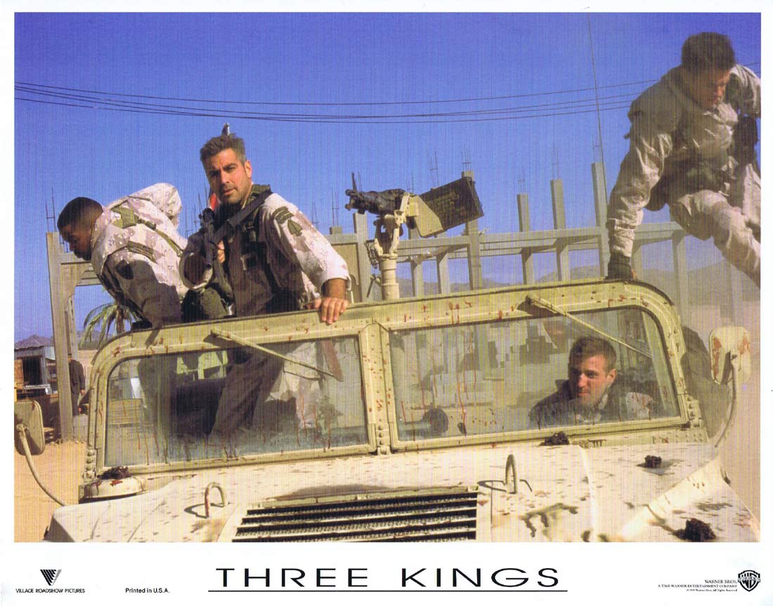 THREE KINGS Original Lobby Card 1 George Clooney Mark Wahlberg Ice Cube