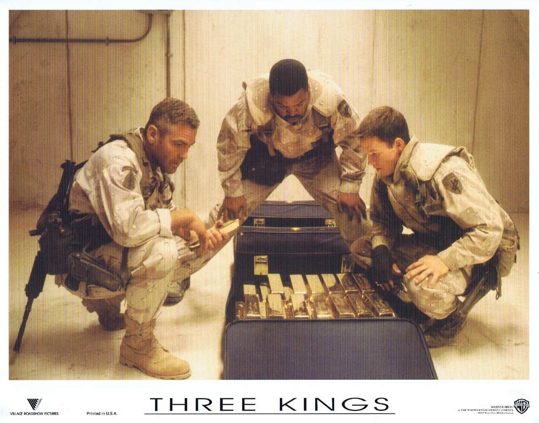 THREE KINGS Original Lobby Card 2 George Clooney Mark Wahlberg Ice Cube