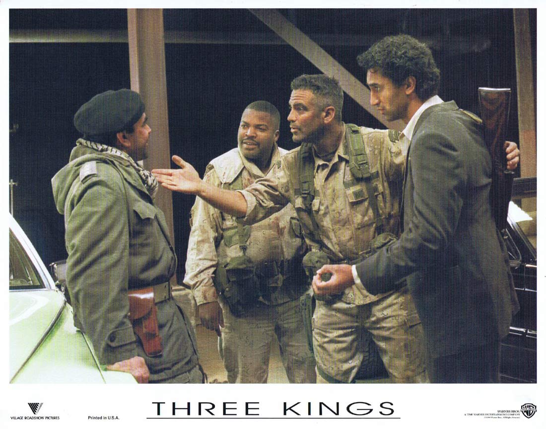 THREE KINGS Original Lobby Card 4 George Clooney Mark Wahlberg Ice Cube