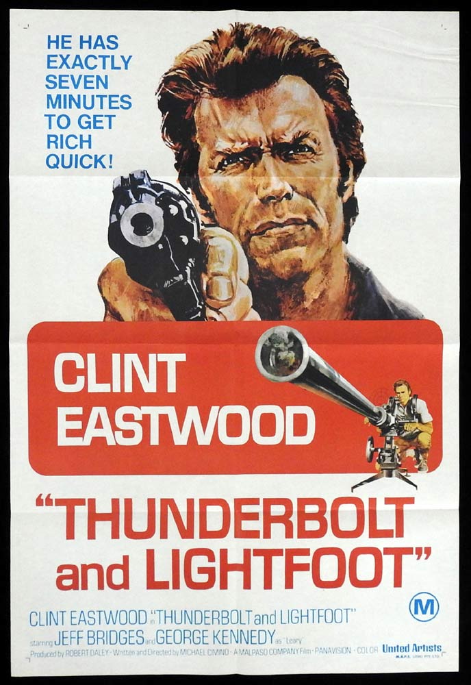 THUNDERBOLT AND LIGHTFOOT Original One sheet Movie poster Clint Eastwood Jeff Bridges