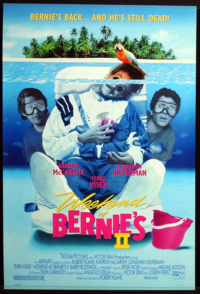 WEEKEND AT BERNIES II Original One sheet Movie poster Andrew McCarthy Jonathan Silverman