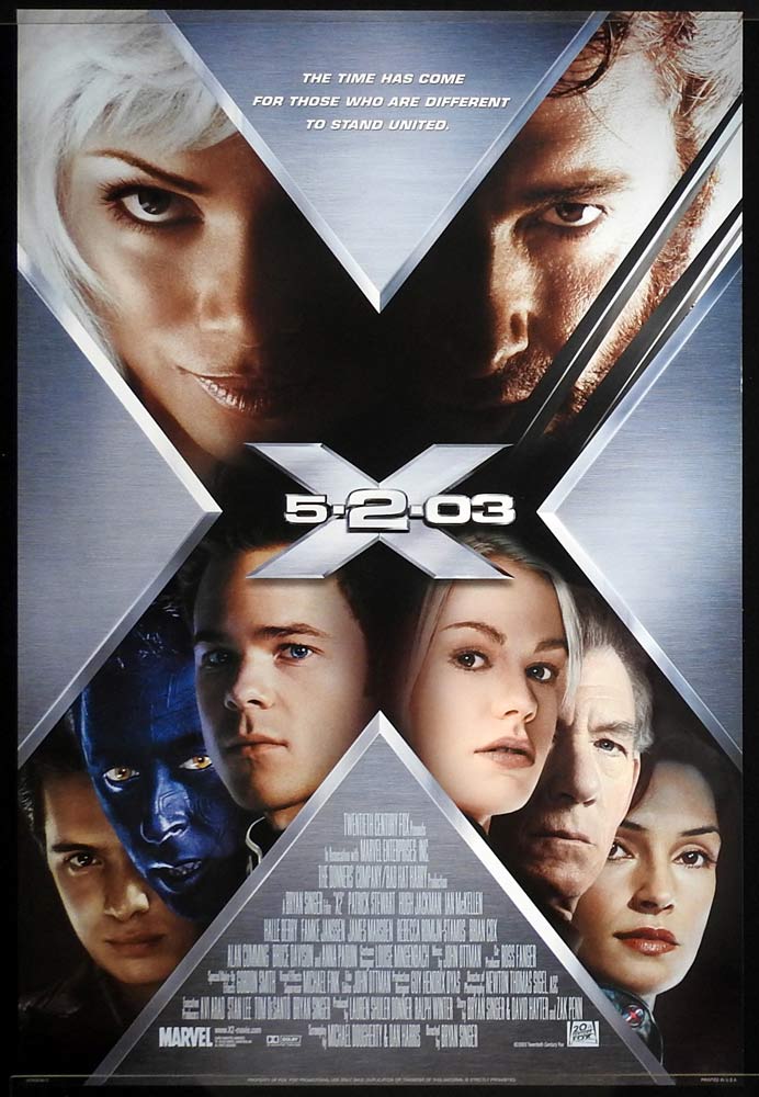 X-MEN 2 Original US Style B One Sheet Movie Poster Patrick Stewart Hugh Jackman