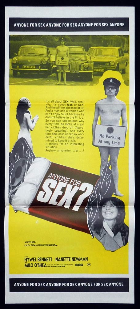 ANYONE FOR SEX aka THE LOVE BAN Original Daybill Movie Poster Hywel Bennett Angharad Rees