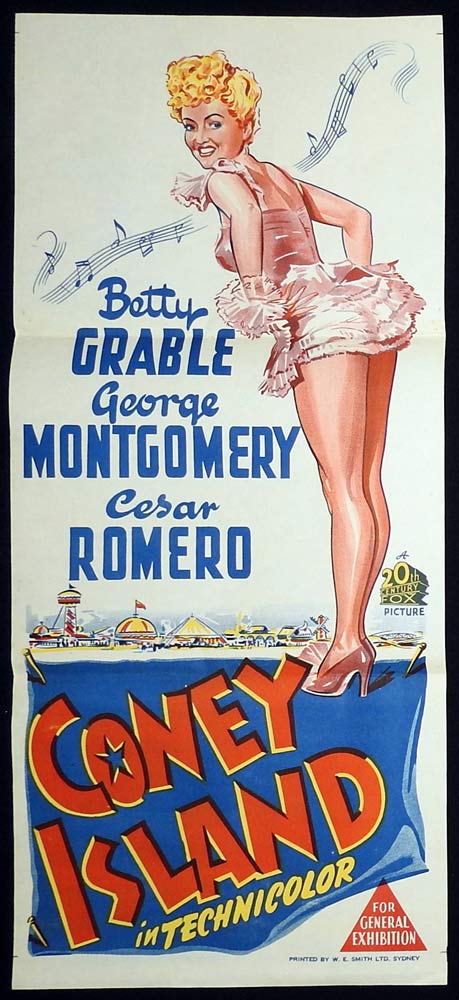 CONEY ISLAND Original Daybill Movie Poster Betty Grable Phil Silvers 1943