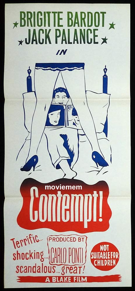 CONTEMPT aka LE MEPRIS Original Daybill Movie Poster Brigitte Bardot Jean-Luc Godard