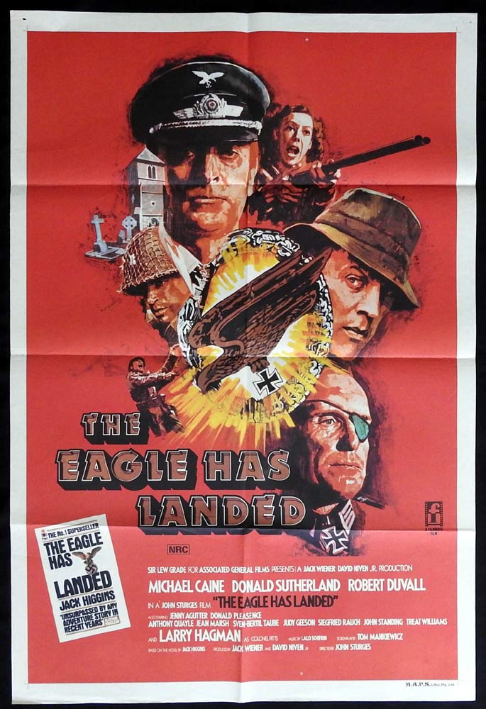 THE EAGLE HAS LANDED Original One Sheet Movie poster Michael Caine Donald Sutherland