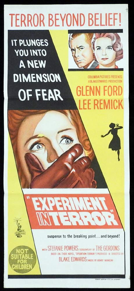 EXPERIMENT IN TERROR Original Daybill Movie Poster Glenn Ford Lee Remick