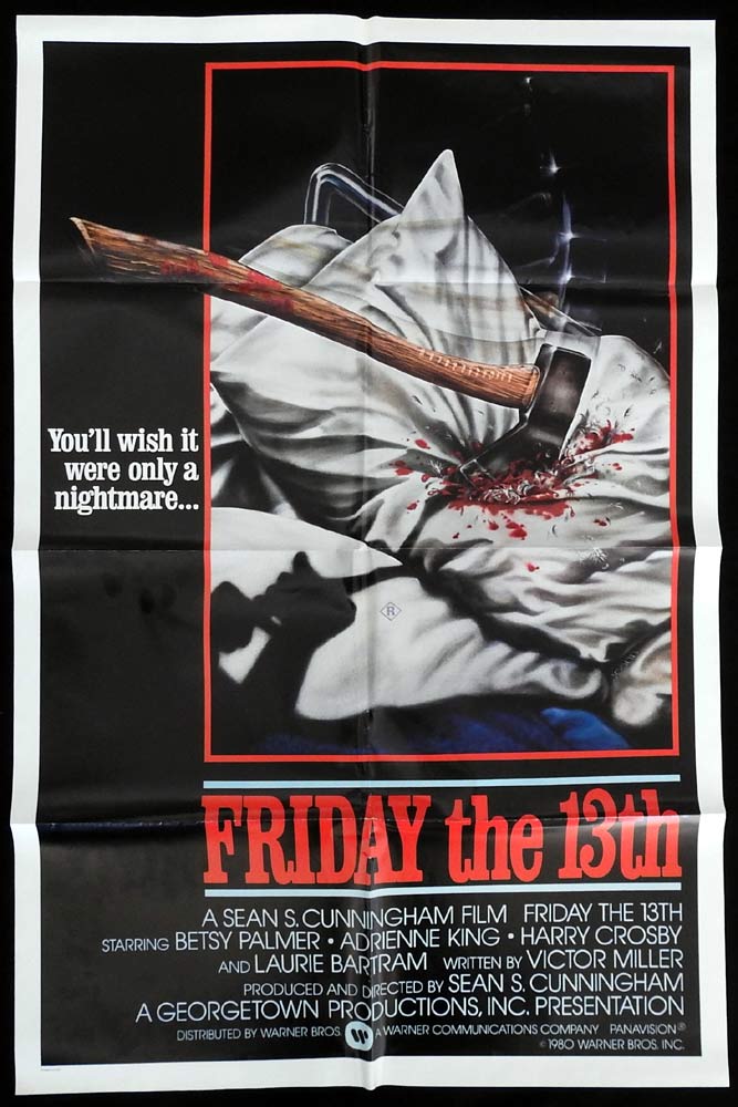 FRIDAY THE 13TH Original US INT One Sheet Movie poster Betsy Palmer Horror Slasher
