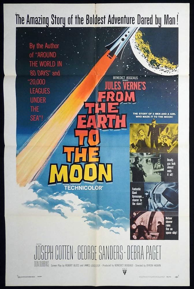 FROM THE EARTH TO THE MOON Original US One Sheet Movie poster Joseph Cotten George Sanders Sci Fi