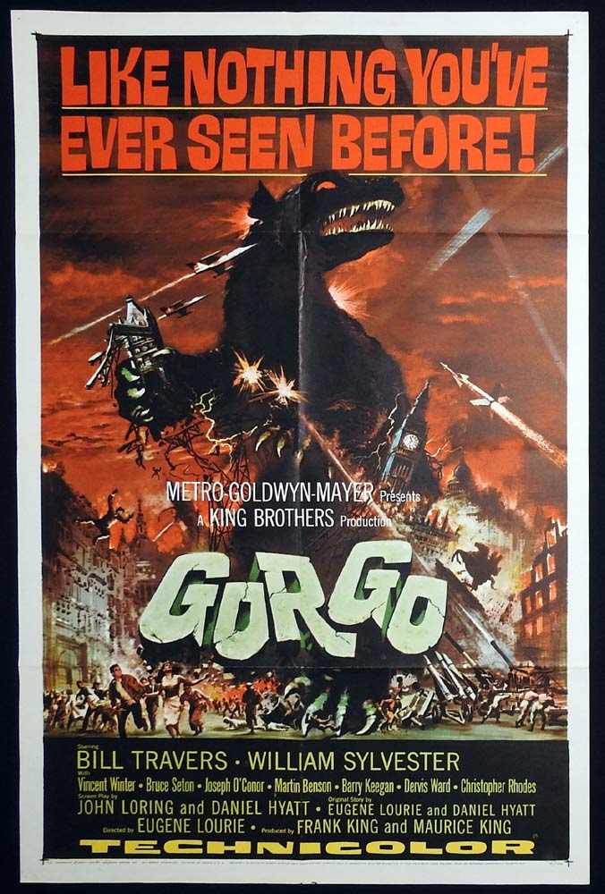 GORGO Original US One Sheet Movie poster Bill Travers William Sylvester Sci Fi