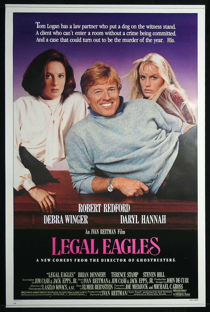 LEGAL EAGLES Original ROLLED US One Sheet Movie Poster Robert Redford Daryl Hannah