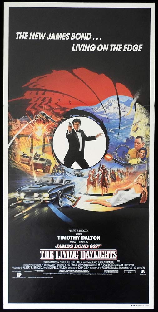 THE LIVING DAYLIGHTS Original Daybill Movie Poster Timothy Dalton James Bond A