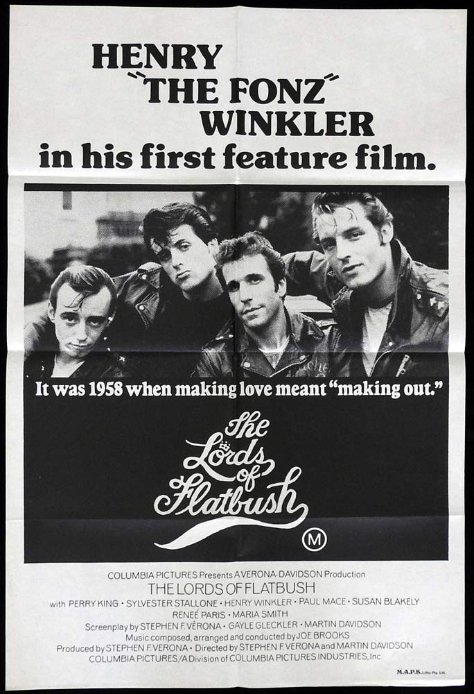 THE LORDS OF FLATBUSH Original Daybill Movie poster Sylvester Stallone Henry Winkler