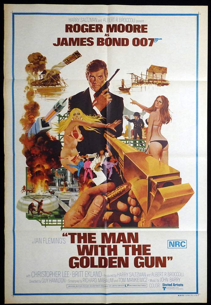 THE MAN WITH THE GOLDEN GUN Original AU One Sheet Movie poster Roger Moore James Bond
