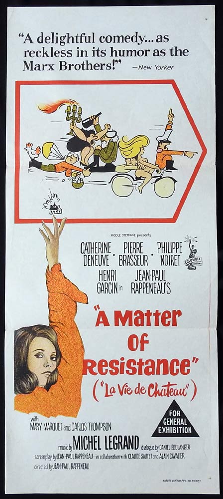 A MATTER OF RESISTANCE Original Daybill Movie Poster Catherine Deneuve Philippe Noiret