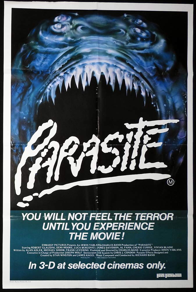 PARASITE Original One Sheet Movie Poster DEMI MOORE Horror Sci Fi 3D