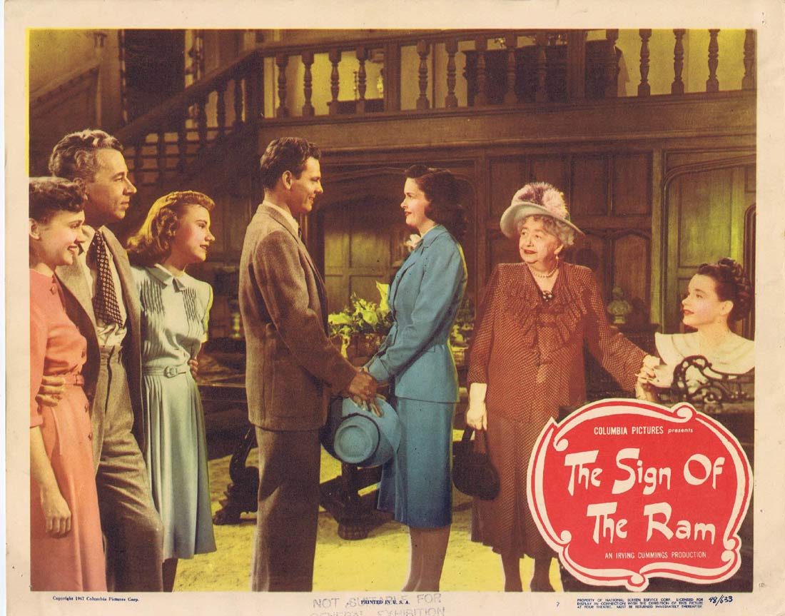 THE SIGN OF THE RAM Original US Lobby Card 7 Susan Peters Alexander Knox Film Noir