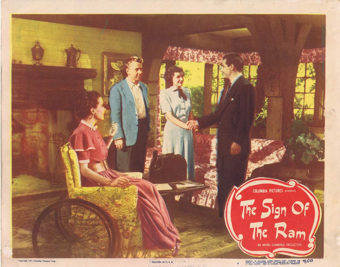 THE SIGN OF THE RAM Original US Lobby Card 8 Susan Peters Alexander Knox Film Noir