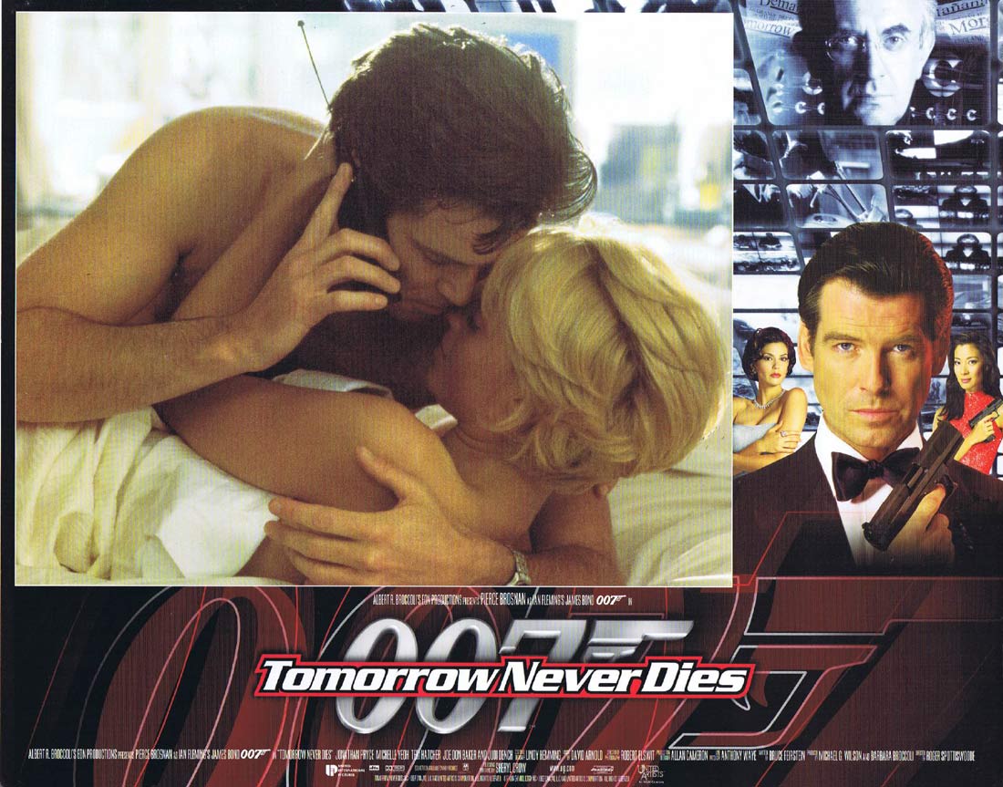 TOMORROW NEVER DIES Original Lobby Card 1 Pierce Brosnan James Bond Jonathan Pryce