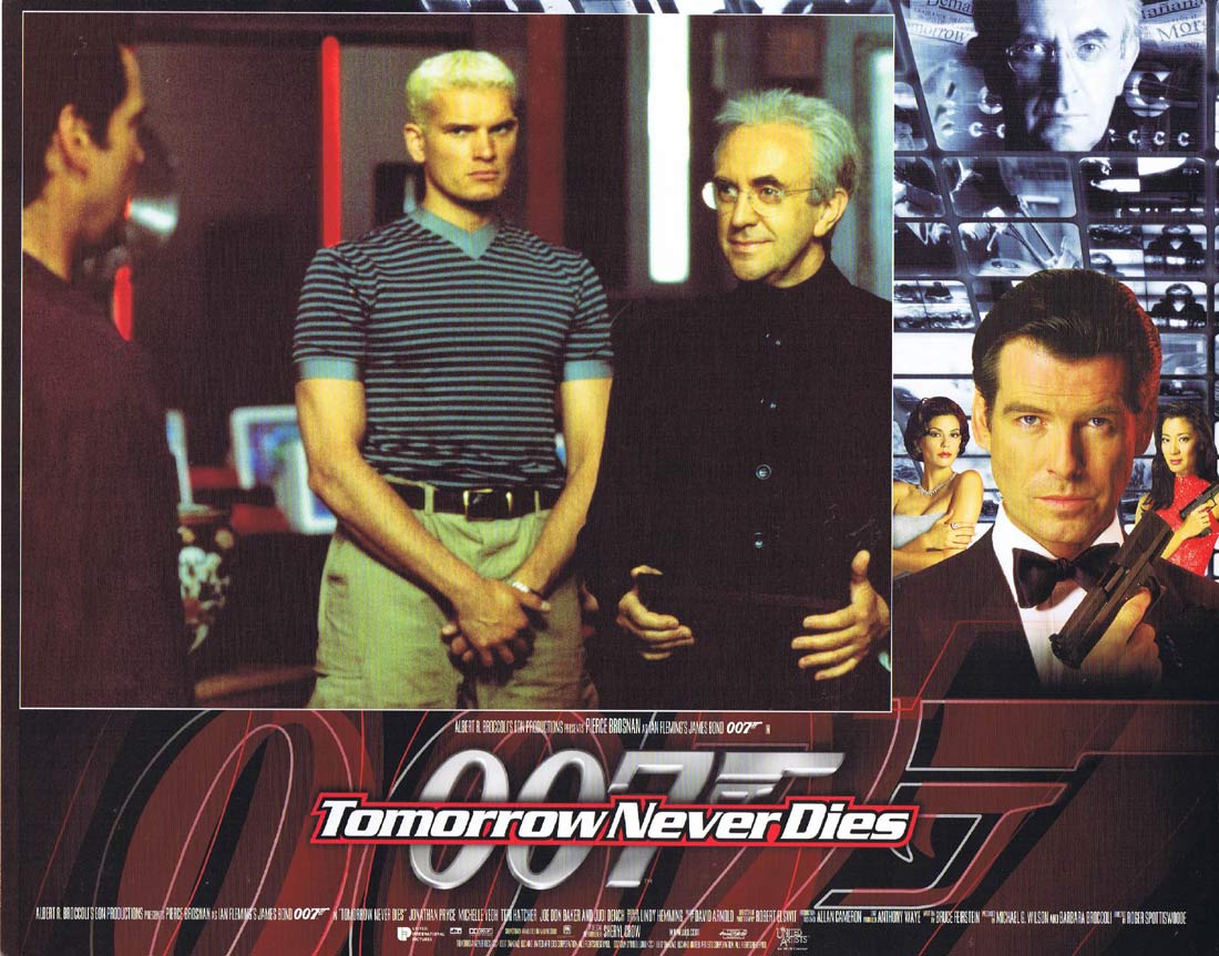 TOMORROW NEVER DIES Original Lobby Card 4 Pierce Brosnan James Bond Jonathan Pryce