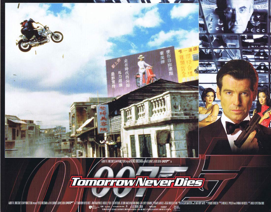 TOMORROW NEVER DIES Original Lobby Card 7 Pierce Brosnan James Bond Jonathan Pryce