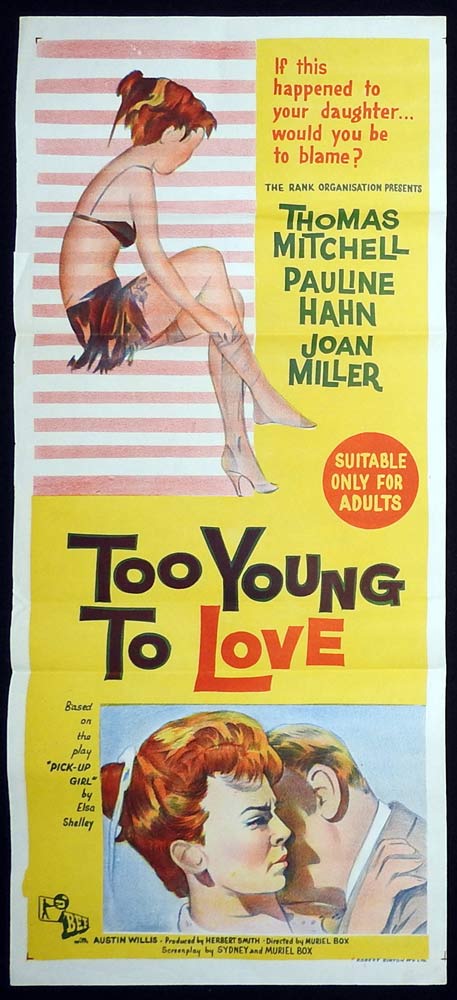 TOO YOUNG TO LOVE Original Daybill Movie Poster Thomas Mitchell Pauline Hahn