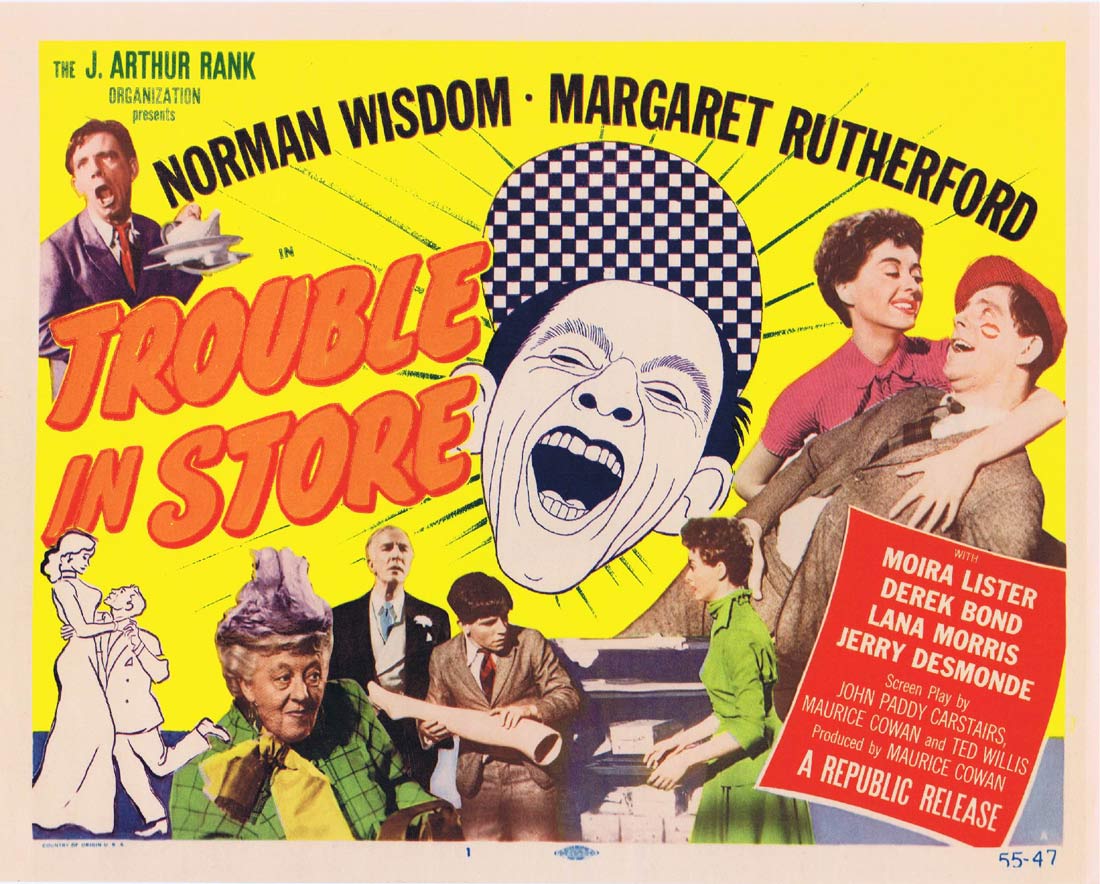 TROUBLE IN STORE Title Lobby Card 1955 Norman Wisdom British Comedy