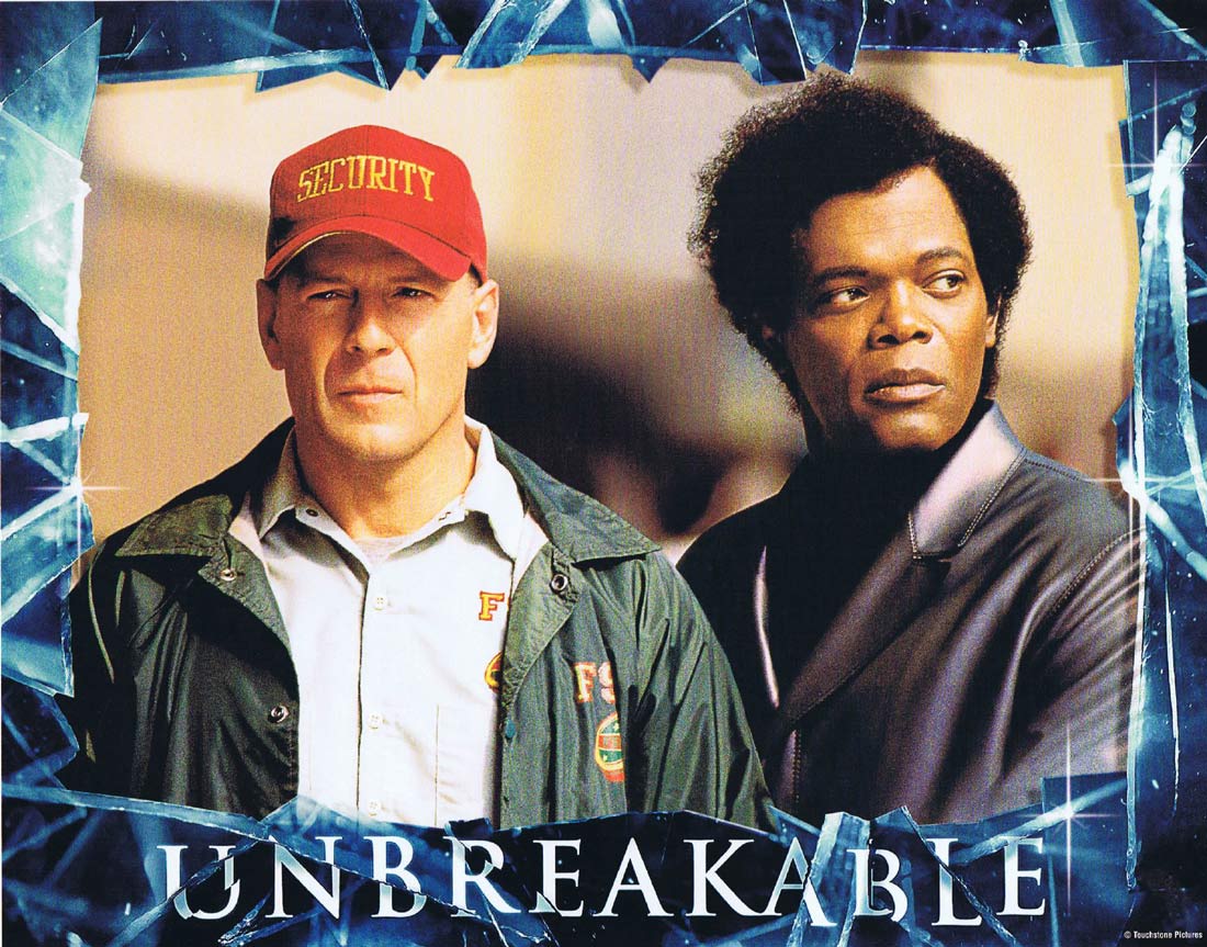 UNBREAKABLE Original US Lobby Card 2 Bruce Willis Samuel L. Jackson