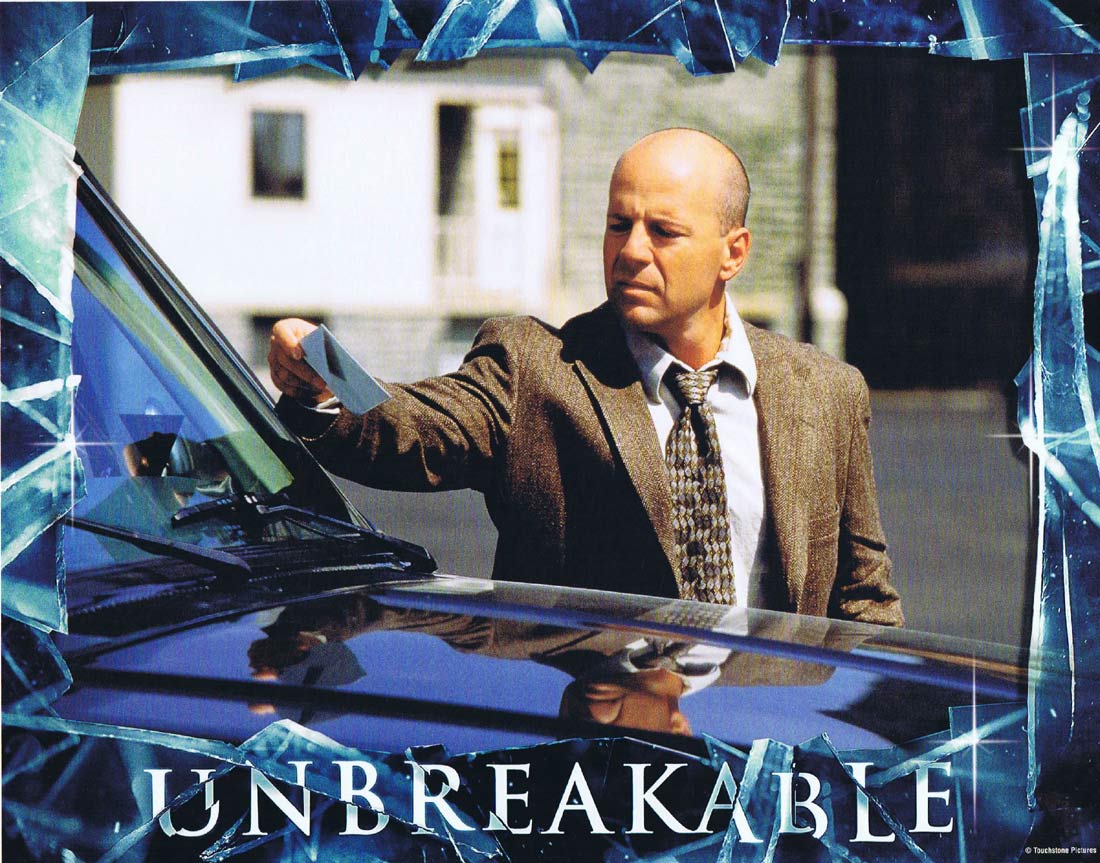 UNBREAKABLE Original US Lobby Card 4 Bruce Willis Samuel L. Jackson