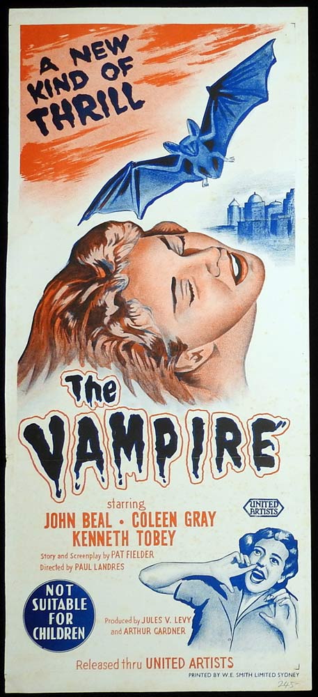 THE VAMPIRE Original Daybill Movie Poster John Beal Coleen Gray Horror