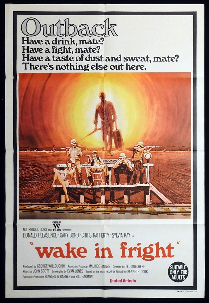 WAKE IN FRIGHT aka OUTBACK Original One Sheet Movie Poster Chips Rafferty Australian Cinema