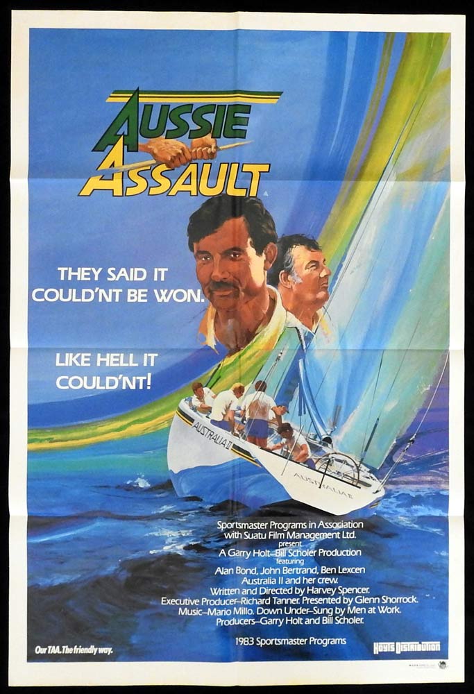 AUSSIE ASSAULT Original Australian One Sheet Movie poster Americas Cup Win Yachting