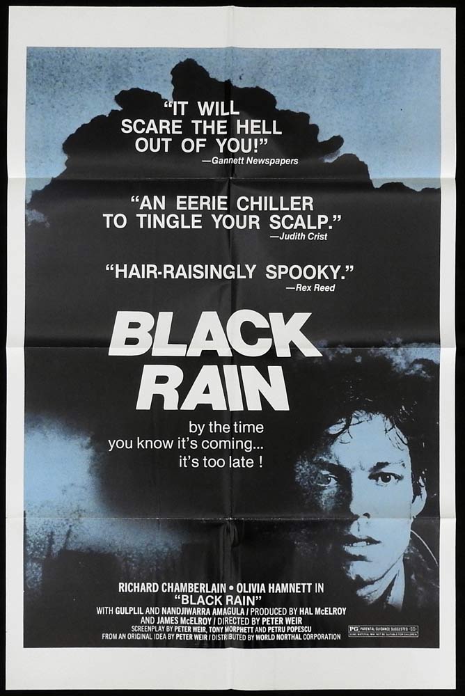 BLACK RAIN aka THE LAST WAVE Original US One Sheet Movie poster Richard Chamberlain Australian Film
