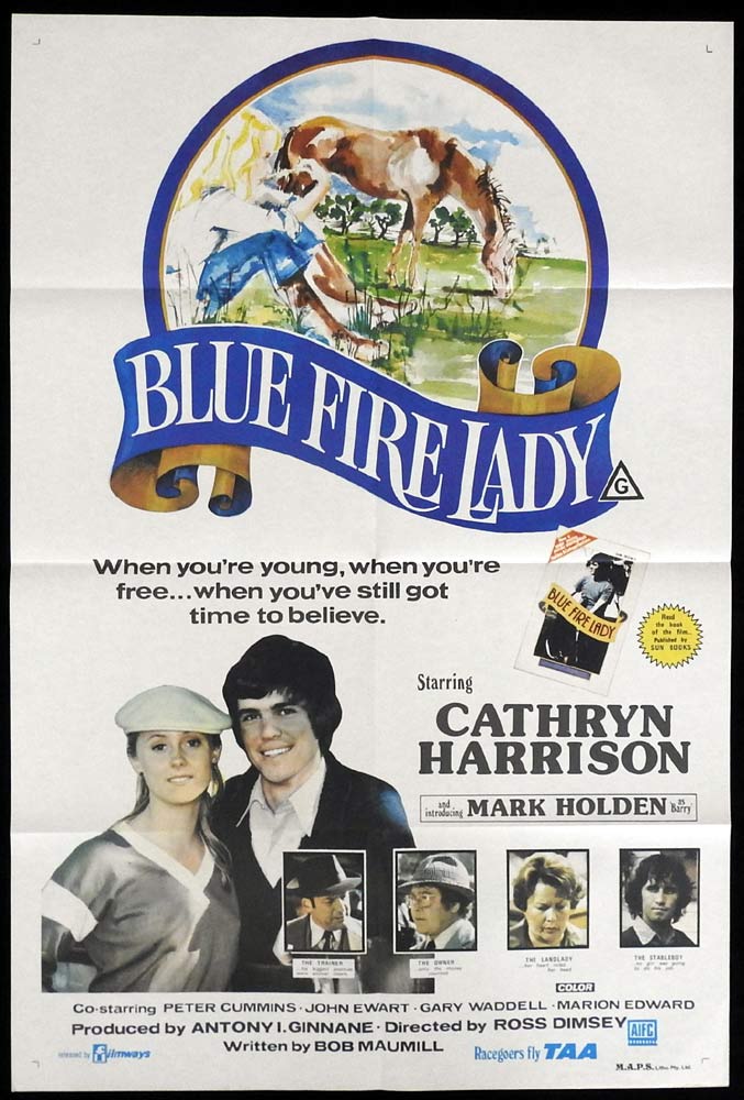 BLUE FIRE LADY Original One sheet Movie Poster Cathryn Harrison Mark Holden Australian Film