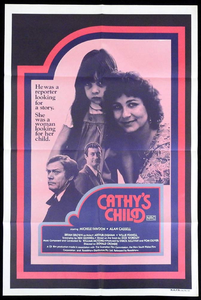 CATHY’S CHILD Original One sheet Movie Poster Michele Fawdon Australian Film