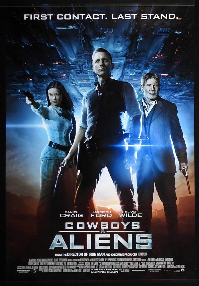 COWBOYS & ALIENS Original US One Sheet Movie poster Daniel Craig Harrison Ford