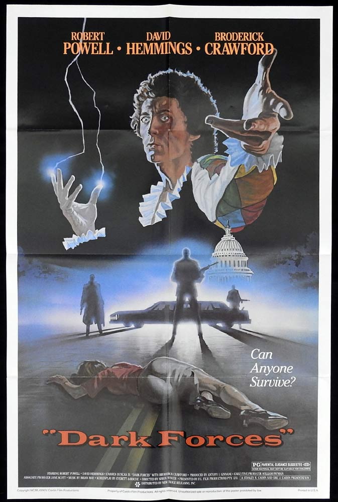 DARK FORCES aka HARLEQUIN Original US One Sheet Movie poster Robert Powell Australian Film