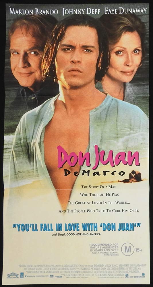 DON JUAN DEMARCO Original daybill Movie Poster Marlon Brando Johnny Depp Faye Dunaway