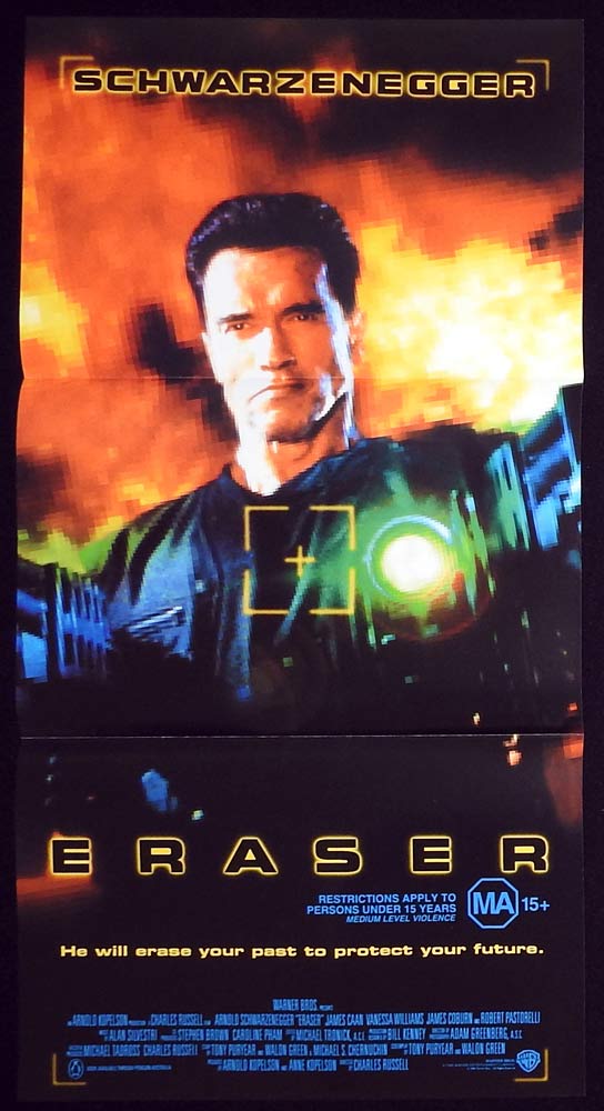ERASER Original daybill Movie Poster Arnold Schwarzenegger Vanessa Williams