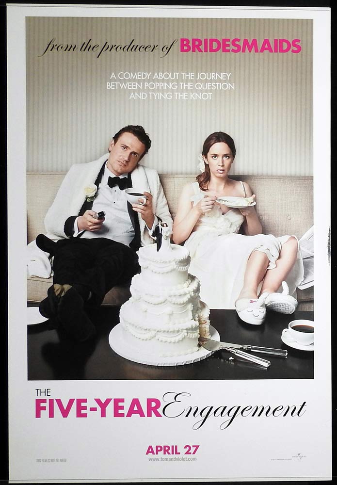 THE FIVE YEAR ENGAGEMENT Original One Sheet Movie poster Jason Segel Emily Blunt