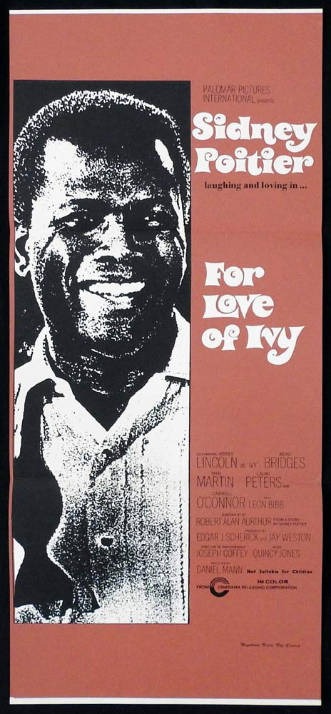 FOR LOVE OF IVY Original Daybill Movie Poster Sidney Poitier Abbey Lincoln Beau Bridges