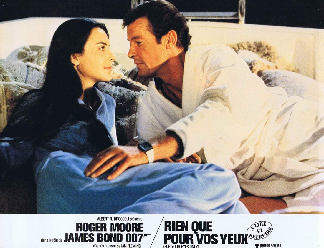 FOR YOUR EYES ONLY Original French Lobby Card 2 Roger Moore Carole Bouquet James Bond