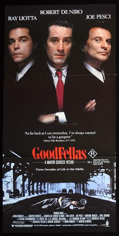 GOODFELLAS Original Daybill Movie Poster Robert De Niro Martin Scorsese