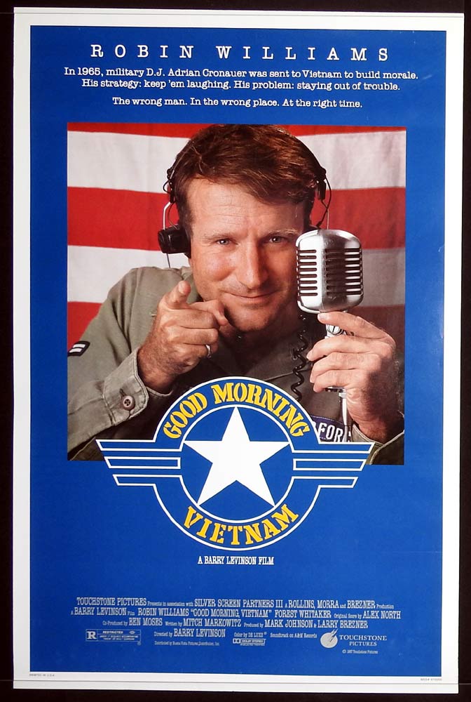 GOOD MORNING VIETNAM Original US One Sheet Movie poster Robin Williams Forest Whitaker