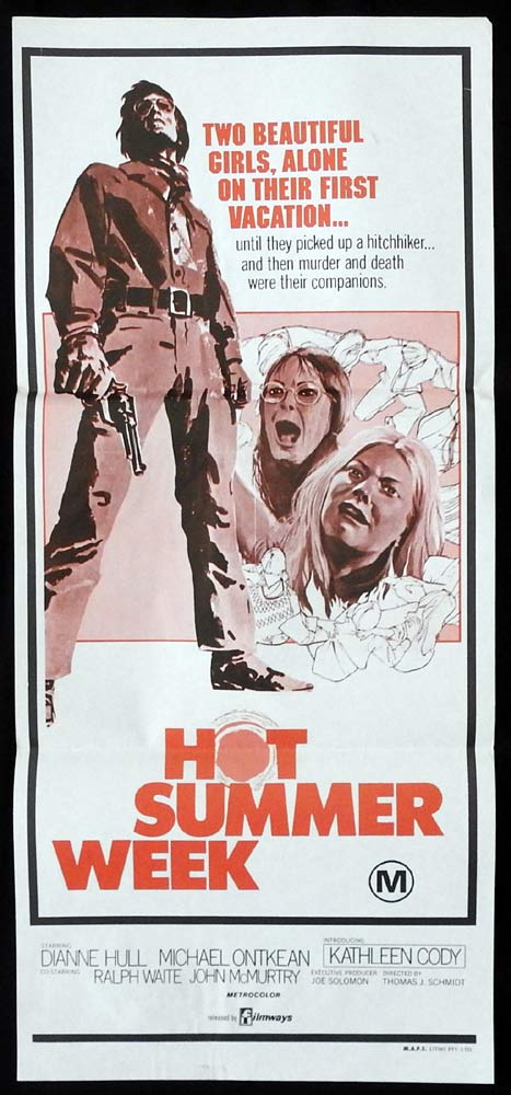 HOT SUMMER WEEK aka GIRLS ON THE ROAD Original Daybill Movie Poster Michael Ontkean Serial Killer