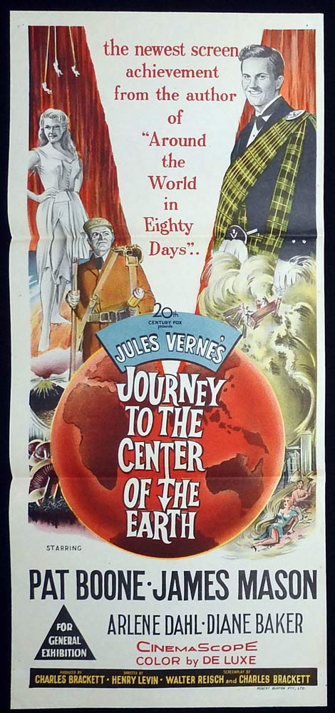 JOURNEY TO THE CENTER OF THE EARTH Original Daybill Movie Poster James Mason 1959 Sci Fi Classic