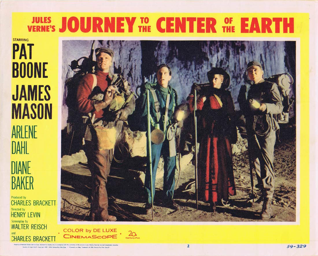 JOURNEY TO THE CENTER OF THE EARTH Original Lobby Card 2 James Mason Sci Fi Classic